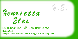 henrietta eles business card